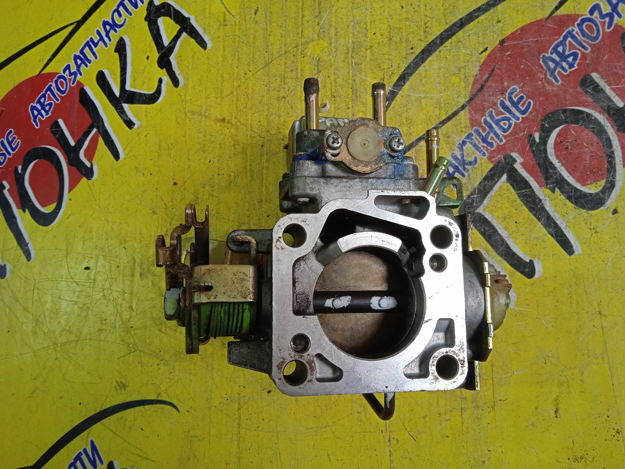 ЗАСЛОНКА ДРОССЕЛЬНАЯ/TOY/4E-FE/5E-FE/CORSA/TERCEL/STARLET/EL41/EL43/EL45/EL51/EL53/EL55/ДПДЗ 3К/КВАДРАТНЫЙ/4 БОЛЬШ И 1 МАЛ ТРУБКА