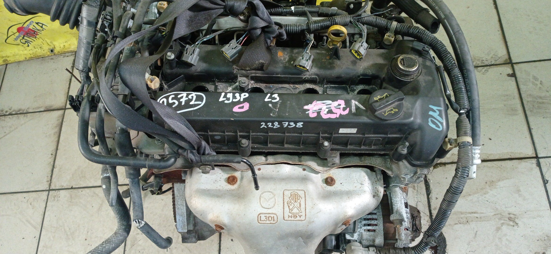 ДВС/MAZ/L3-VE/BLACK/ATENZA/ATENZA WAGON/AXELA/MAZDA6/PREMACY/BK3P/CR3W/GG3P/GG3S/GY3W/LY3P/КАТУШКИ СВЕРХУ/ДАТЧИК VVTI/ЩУП ЧЕРЕЗ ГОЛОВУ/КОМПРЕССОР СБОКУ